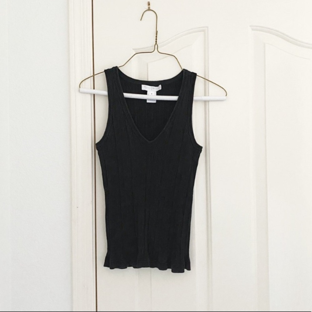 White House Black Market Black Ribbed Tank
